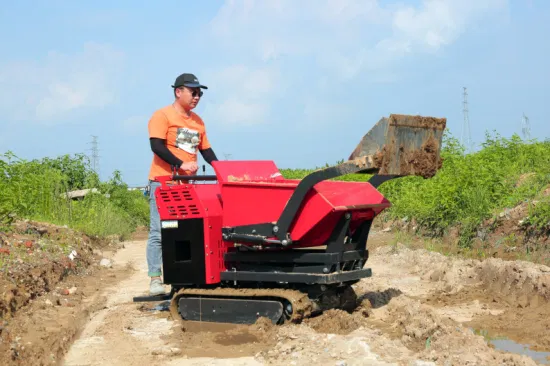 Hot Crawler Selbstladender Mini-Muldenkipper 4 x 4 Preis-Raupenträger Dieselöl Palm Farm Mini-Dumper 2 Tonnen Raupenträger